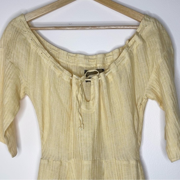 Reformation Yellow Gauze Tie Neckline Fit and Flare Midi Dress US 4 - Picture 4 of 7